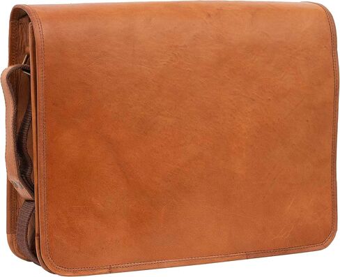 Rassy and Massy 15 INCH Vintage Crossbody Genuine Leather Laptop Messenger Bag for Men and Women in Saudi Arabia