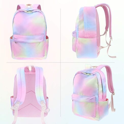 Rainbow Backpack Set 3-in-1 Kids School Bag, Laptop Backpack Lunch Bag Pencil Case Gift for Teen Girls Womens in Kuwait