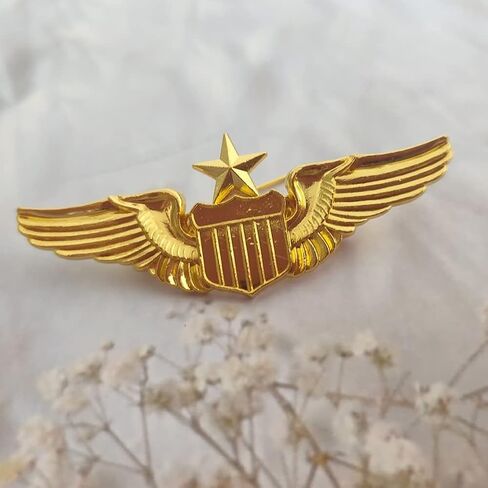 Jilukibo Metal Aviator Wings Pin, Naval Senior Pilot Gold Wing Pilot Badge Label Pin in Saudi Arabia