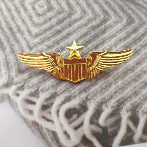 Jilukibo Metal Aviator Wings Pin, Naval Senior Pilot Gold Wing Pilot Badge Label Pin in Saudi Arabia