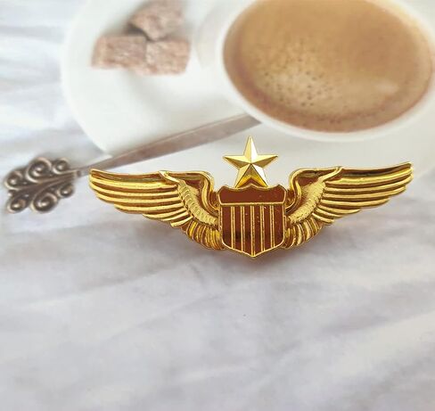 Jilukibo Metal Aviator Wings Pin, Naval Senior Pilot Gold Wing Pilot Badge Label Pin in Saudi Arabia