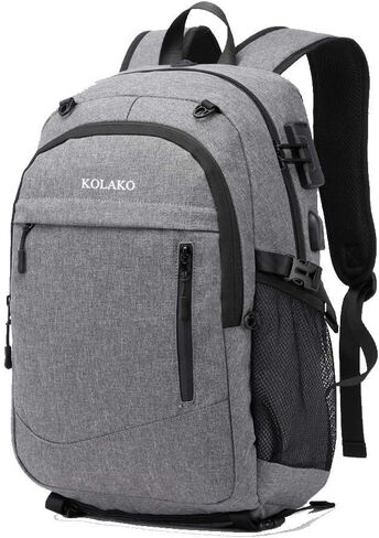 كولاكو حقيبة ظهر للسفر مقاومة للماء كبيرة رياضية لكرة السلة، حقيبة ظهر مضادة للسرقة حقيبة ظهر للعمل حقيبة ظهر يومية تناسب لابتوب 17.3 انش، رمادي in Kuwait