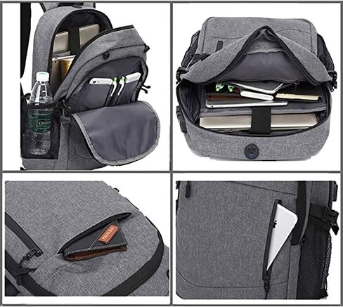 كولاكو حقيبة ظهر للسفر مقاومة للماء كبيرة رياضية لكرة السلة، حقيبة ظهر مضادة للسرقة حقيبة ظهر للعمل حقيبة ظهر يومية تناسب لابتوب 17.3 انش، رمادي in Kuwait