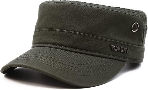 Topuny Yzzjl Cotton Washing Military Style Cap Army Hat for Unisex Adult Women Men (Green), Army-hat Green, 7-7 1/2 in Saudi Arabia