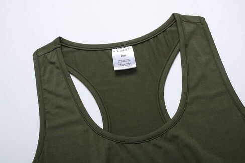 OThread & Co. Women's Basic Crop Tops Stretchy Casual Scoop Neck Racerback Sports Crop Tank Top in Kuwait