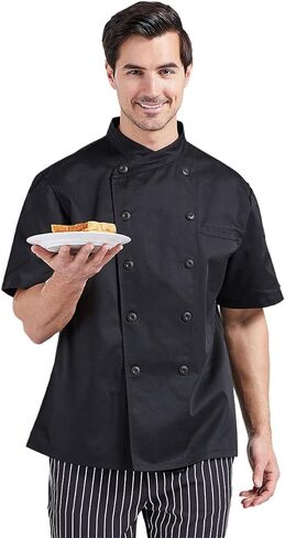 Nanxson Unisex Short Sleeve Chef Coat Men's Chef Jacket with Breathable Mesh CFM0029 in Saudi Arabia