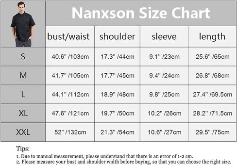 Nanxson Unisex Short Sleeve Chef Coat Men's Chef Jacket with Breathable Mesh CFM0029 in Saudi Arabia
