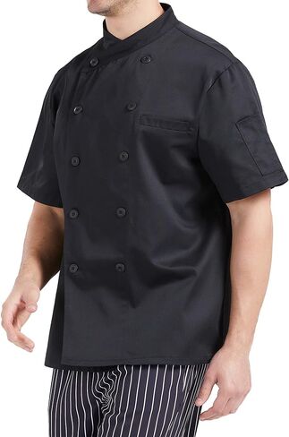 Nanxson Unisex Short Sleeve Chef Coat Men's Chef Jacket with Breathable Mesh CFM0029 in Saudi Arabia