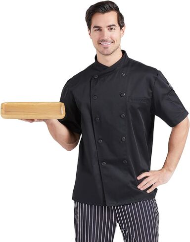 Nanxson Unisex Short Sleeve Chef Coat Men's Chef Jacket with Breathable Mesh CFM0029 in Saudi Arabia