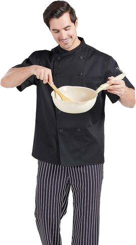 Nanxson Unisex Short Sleeve Chef Coat Men's Chef Jacket with Breathable Mesh CFM0029 in Saudi Arabia