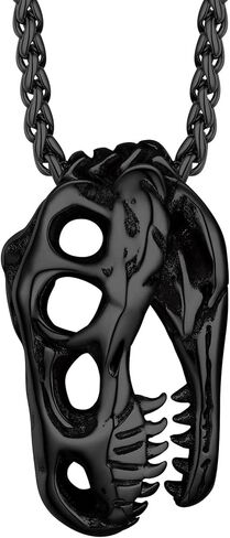 Richsteel Crocodile Dinosaur Raven T-Rex Skeleton Necklace for Men Punk Animal Fossil Jewelry in Kuwait