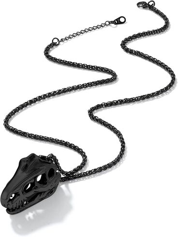 Richsteel Crocodile Dinosaur Raven T-Rex Skeleton Necklace for Men Punk Animal Fossil Jewelry in Kuwait