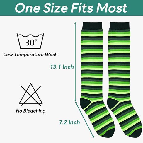 SkiBeaut St. Patrick's Day Knee High Socks 2 Pairs Festival Shamrock Stoking Cosplay Irish Costume Green Men Women Socks in Saudi Arabia