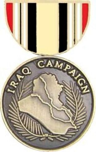 Iraq Campaign Medal Lapel or Hat Pin, Bronze, 1 1/8" in Saudi Arabia