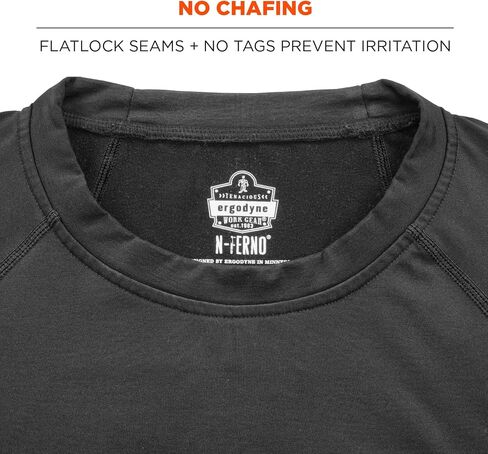 Ergodyne N-Ferno 6435 Thermal Long Sleeve Shirt, Black, Medium in Saudi Arabia