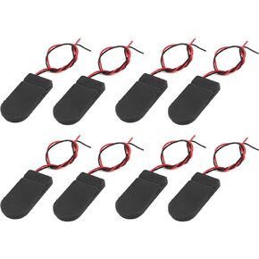 10PCS Black CR2032 Battery Holder Coin Cell Holder Button Coin Cell CR2032 Battery Holder Case Box with Wire Lead ON-Off Switch