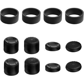 Thumb Grips Caps Compatible with Lenovo Legion Go/Rog Alloy X/PlayStation Portal,Analog Stick Caps with Joystick Protector Rings for PS Portal/Rog Ally/Legion Go Controller-Black
