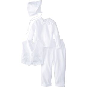 Baby Boys' Cross Embroidered Vested Christening Outfit