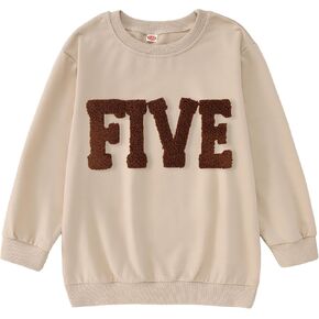 Birthday Sweatshirts for Toddler Baby Boys Girls One-Seven Embroidery Letter Party Outfits Shirts Fall Tops