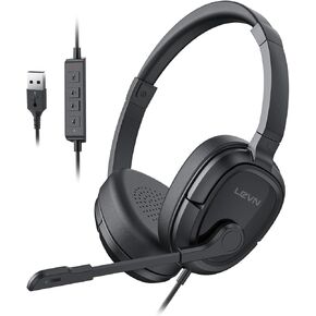 LEVN Headset with Mic, Headset with Microphone for PC, Wired Headphones with Mic,USB Headset with Noise Cancelling Microphone for Work from Home/Office/Call Center/Online Class/Teams Zoom Meetings in Kuwait