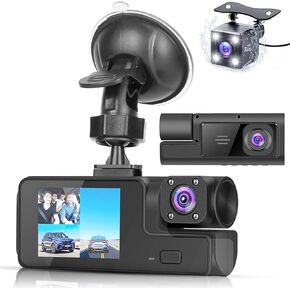 كاميرا داش كام أمامية وخلفية، 1080 بيكسل فل اتش دي واي فاي لداشات السيارات مع التطبيق، كاميرا داش ثلاثية الاتجاهات مع رؤية ليلية، WDR، زاوية واسعة 170 درجة، تسجيل حلقي، كشف الحركة، دعم 128 جيجابايت كحد أقصى in Kuwait