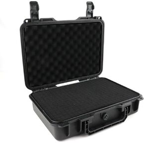 Carrying Case with Customizable Foam,Weatherproof Hard Case for Drone,Camera Accessories, Electronics, and Gear, Shockproof,Waterproof,Black,Large,18.4 x 12.6 x 6.3in