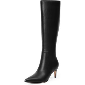 Knee High Boots Women Tall Boots Pointed Toe Kitten Heel Boots for Women Side Zipper Long Fall Boots Women Knee High Boots Size 6-11