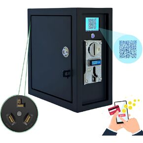 Sintron ST-005 220V LCD Coin & Mobile Payment for Apple Pay Paypal Operated Timer Control Power Box with NEMA 10-30R 3 Prong for Vending Machine, Massage Chairs, Shoe Polishers, Washing Machines,Dryer
