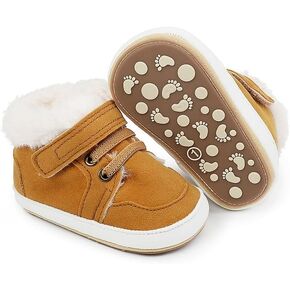 Baby Boys Girls High Top Ankle PU Leather Sneakers Soft Rubber Sole Infant Moccasins Newborn Oxford Loafers Anti-Slip Toddler Wedding Uniform Dress Shoes