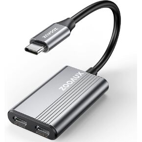 USB-C to Glasses and Charging Adapter, USB Type C to AR Glasses Adapter, Charge and Play, 4K@60Hz+100W Fast Charger, Compatible with iPhone 15, Portable Monitor, PC, Switch, XREAL, SteamDeck - Grey