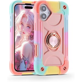 MARKILL Compatible with iPhone 16 Pro Max Case 6.9 Inch with Ring Stand, Heavy-Duty Military Grade Shockproof Phone Kids Cover for iPhone 16 Pro Max