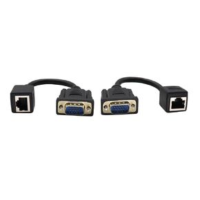 VGA Extender Network Adapter VGA to RJ45 Cable,VGA 15-Pin Port Male to RJ45 Female Cat5/6 Ethernet LAN Console for Multimedia Video and Extend Distance of VGA Devices (15Cm/6Inch,2PACK)