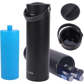BOMKEE Insulin Cooler Travel Case, Insulin Pens Cold Bottle Portable Carrying Case TSA Approved Medication Diabetic Cooling Case for Diabetic with Gel Ice Brick