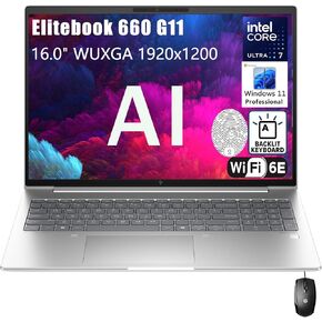 HP Elitebook 660 G11 16" FHD+ Business AI Laptop Computer, Intel Ultra 7 155U (Beat i7-1355U), 16GB DDR5 RAM, 512GB PCIe SSD, WiFi 6E, Backlit Keyboard, Fingerprint Reader, Windows 11 Pro, venthear