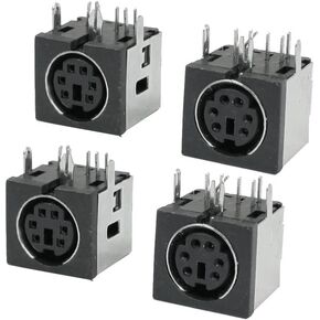 uxcell® 4 Pcs PCB Mounting 6 Pin Female S-Video Mini Din Sockets