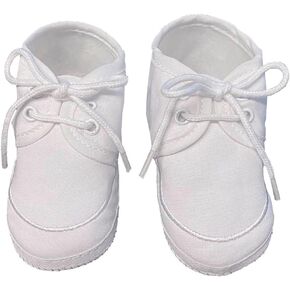 Baby Boy Baptism Shoes - White Infant Boys Christening Booties - Bebe Zapatos Blancos para Bautizo de Niños