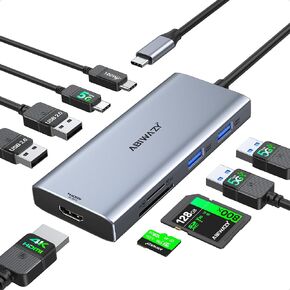 USB C Hub HDMI USB Adapter for MacBook Pro/Air M1 M2 M3 13" 15" 16", Accessories Mac Dongle USBC Multiport Adapter 9 in 1 Dock with HDMI 4K@60Hz,SD/TF Card Reader, USB C Port,100W PD, and 4 USB Ports