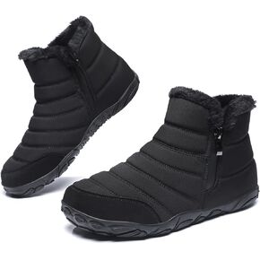 Mens Womens Winter Snow Boots Wide Toe Box Barefoot boot Fur Lined Minimalist Zero Drop Sole Walking Shoes