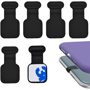 6 Pack Type C Anti-Lost Anti Dust Plugs, Phone Dust Plug, Protects Charging Port Anti Dust Cover with Removable Adhesive with Laptop Smartphones