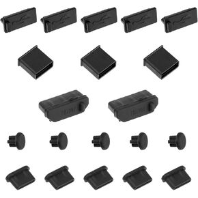 20 Pcs USB Port Cover USB Dust Port Cover Plugs Silicone USB Port Protector Multiple Specifications USB Dust Plug USB Cover Cap for USB A Female & Male Port, HDMI, Headphone Ports, USB Type-C