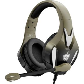 PHOINIKAS PS4 Gaming Headset for PC, PS5, Switch, H9 Xbox One Headset with Noise Cancelling Mic, Over Ear Stereo Headphones with Bass Surround (Dazzle Gold)