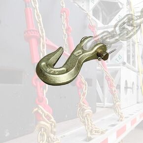 6-Pack Clevis Grab Hooks 3/8" - GR70 Forged Clevis Hook W.L.L 6600 lbs （Breaking Force 26400 lbs), for Binding Chain, Securing Cargo of Truck Trailer Transport