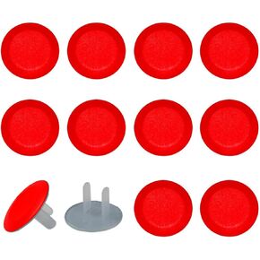 12 Pieces Outlet Covers Child Proofing Electrical Safety Socket Protection Caps, 2-Prong Power Wall Plate Safety Receptacle Plugs Protector Guard Pure Red Pattern