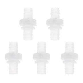 SING F LTD 5Pcs 3/8inch Hose Barb Thru Bulk Bulkhead Fitting Plastic Hex Straight Union Adapter Barb Pipe Connectors for Water/Fuel/Air