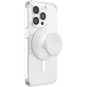 PopSockets Round Phone Grip Compatible with MagSafe, Adapter Ring Included, Phone Holder, Wireless Charging Compatible - Latte