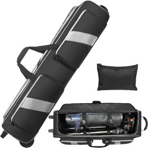 Rolling Telescope Bag with Shock-Absorbent Padded, Large Capacity Telescope Case with Wheels & Handles, Telescope Case Telescope Travel Bag with Multi-pocket for Telescope & Accessories (40 Inches)