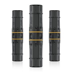 FGB 10Gbps Cat7 Waterproof RJ45 Coupler, Waterproof Ethernet Connector Shielded IP68, Female to Female Waterproof Ethernet Coupler Outdoor Network LAN Cable PoE, 3-Pack