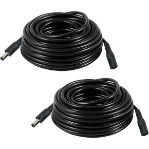 2PCS 16FT(5m) 12V DC Power Extension Cord 5.5mm x 2.1mm for Security Camera CCTV, Router, LED Strip Extension Cable DC 12V Power Supply Plug Adapter OLA013