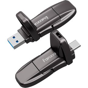 fanxiang Flash Drive 1TB, USB 3.2 Gen2 Up to 1050MB/s, USB Drive, USB A + Type C External Portable SSD for iPhone 15/Pro/Android Phone/Windows/MacPC/Laptops, FF952