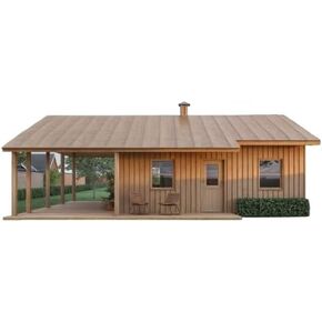 24x24 Tiny Home Cabin Building Plans – 2 Bedrooms, Living Room, Kitchen, Bath, Porch & Carport – Construction Drawings
